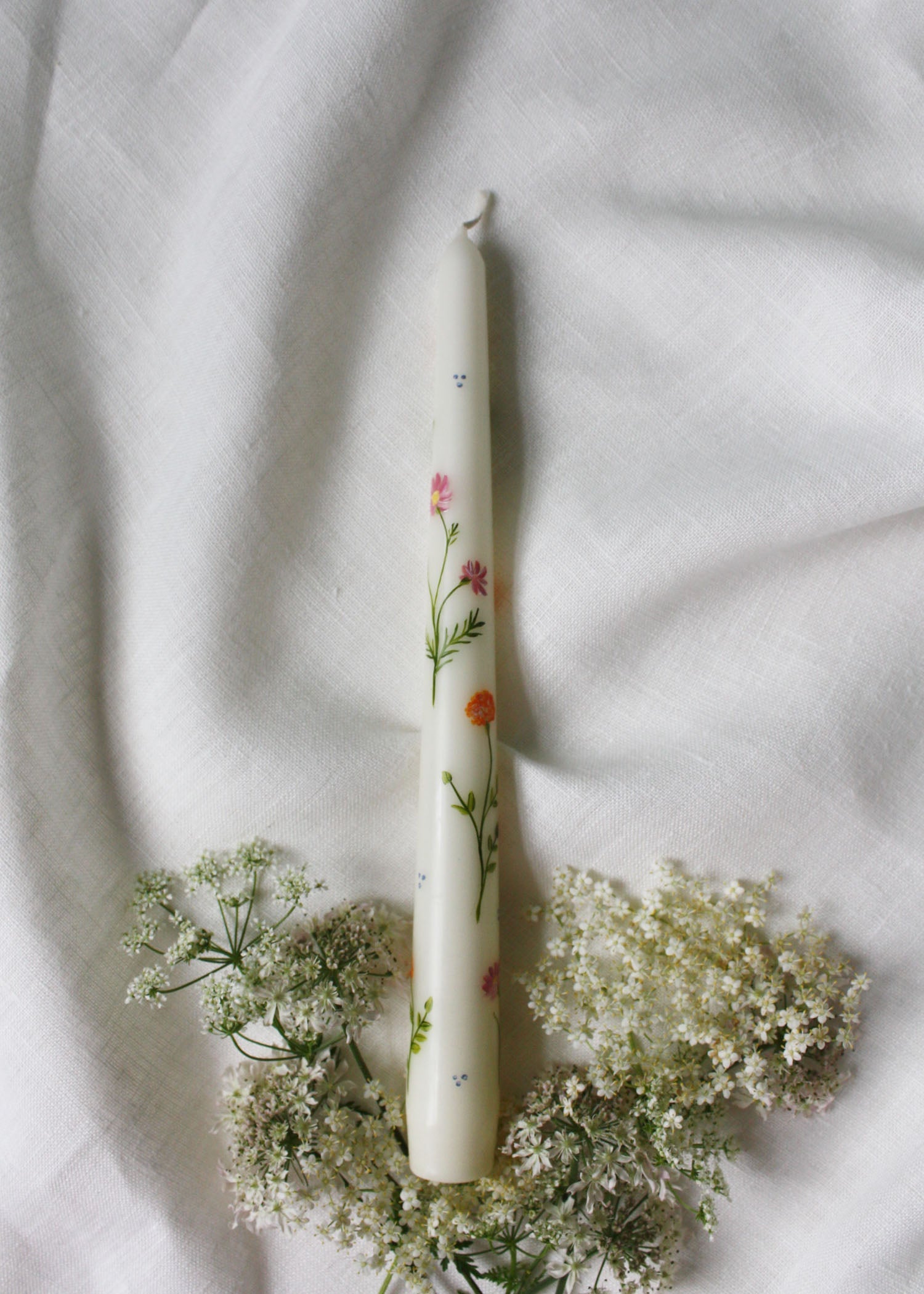 November Chrysanthemum Birth Flower Hand Painted Candle