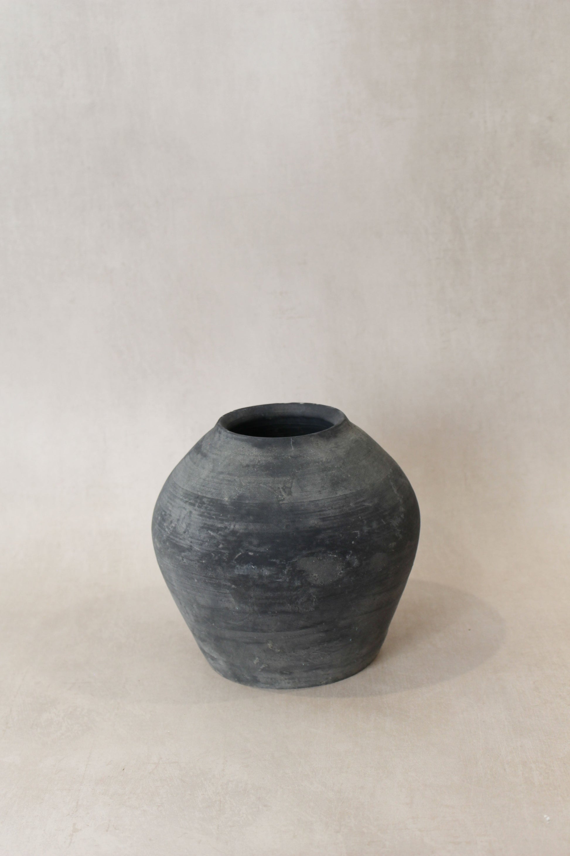 Vintage Dark Grey Earthenware Pot Number 57