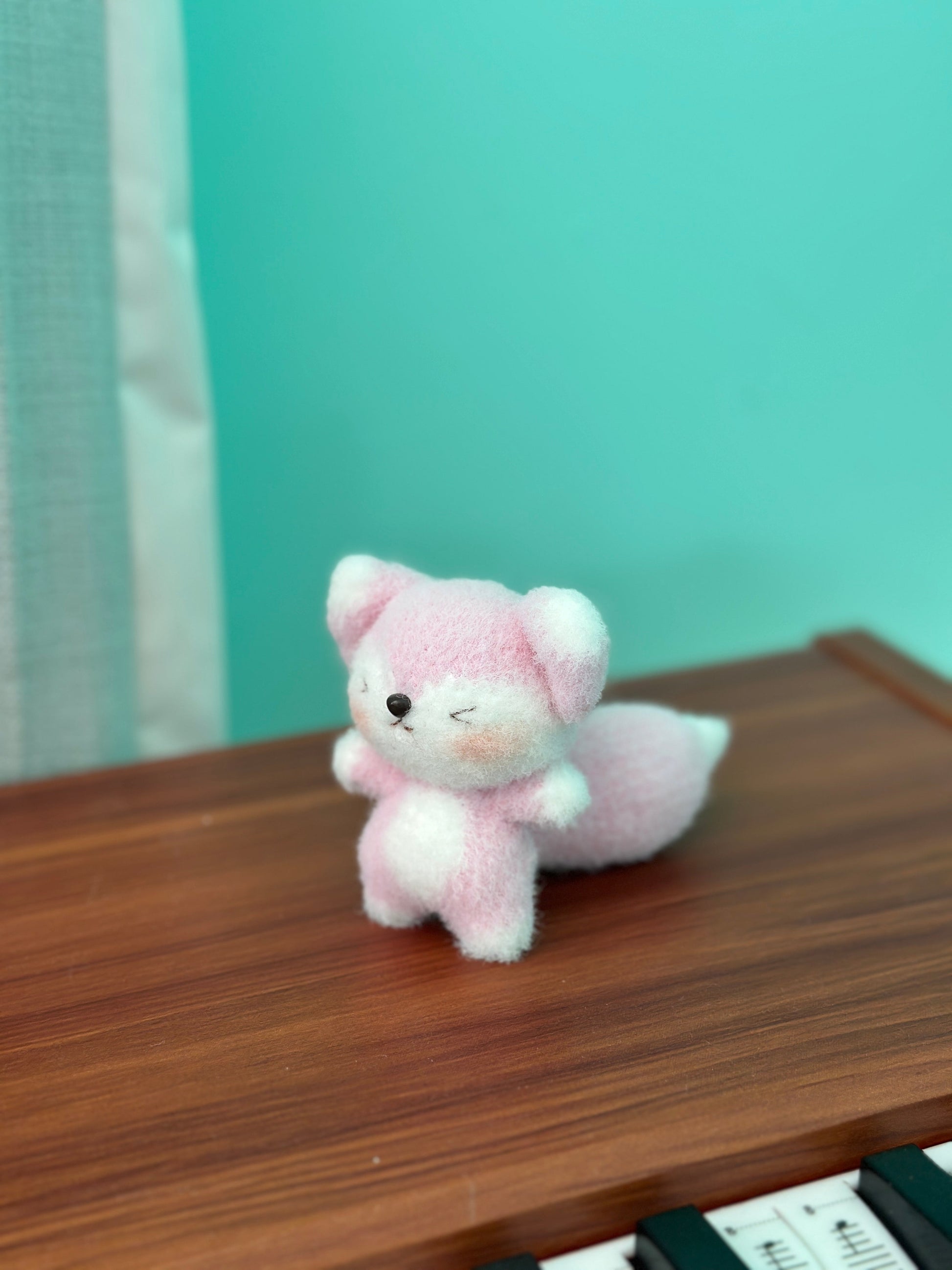 Red Panda and Pink Fox Plush Pair Handmade