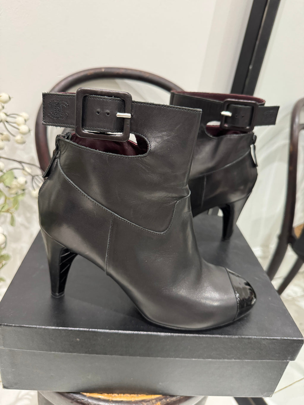 Quilted Ankle Boots with Iconic Toe Cap