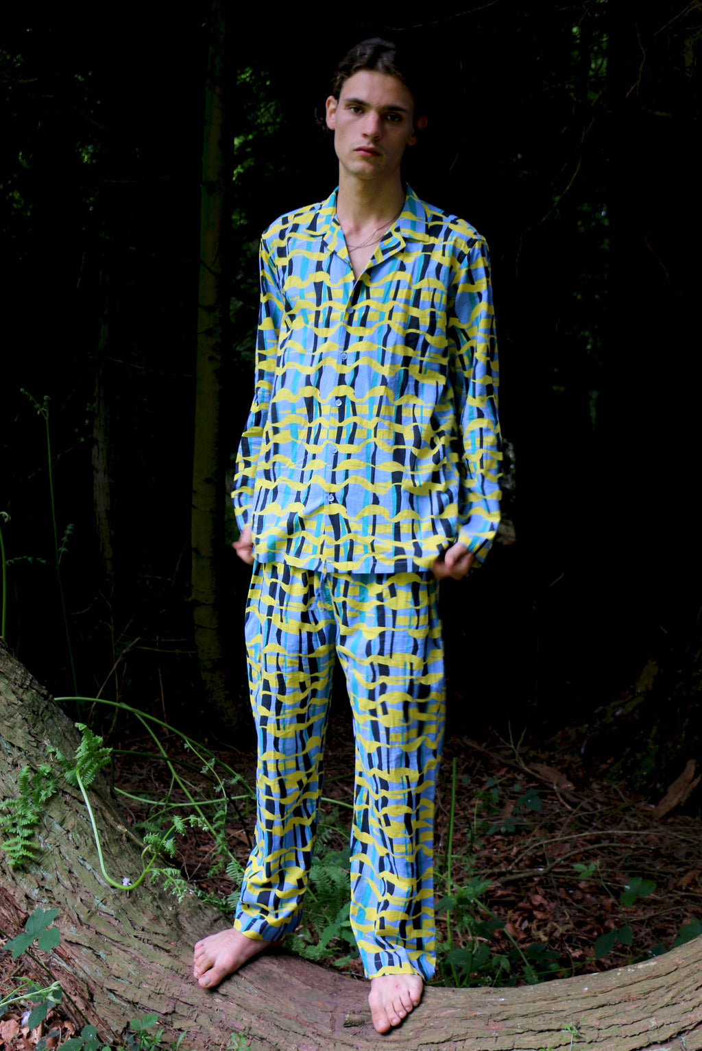 Slim Fit Pyjamas in Blue