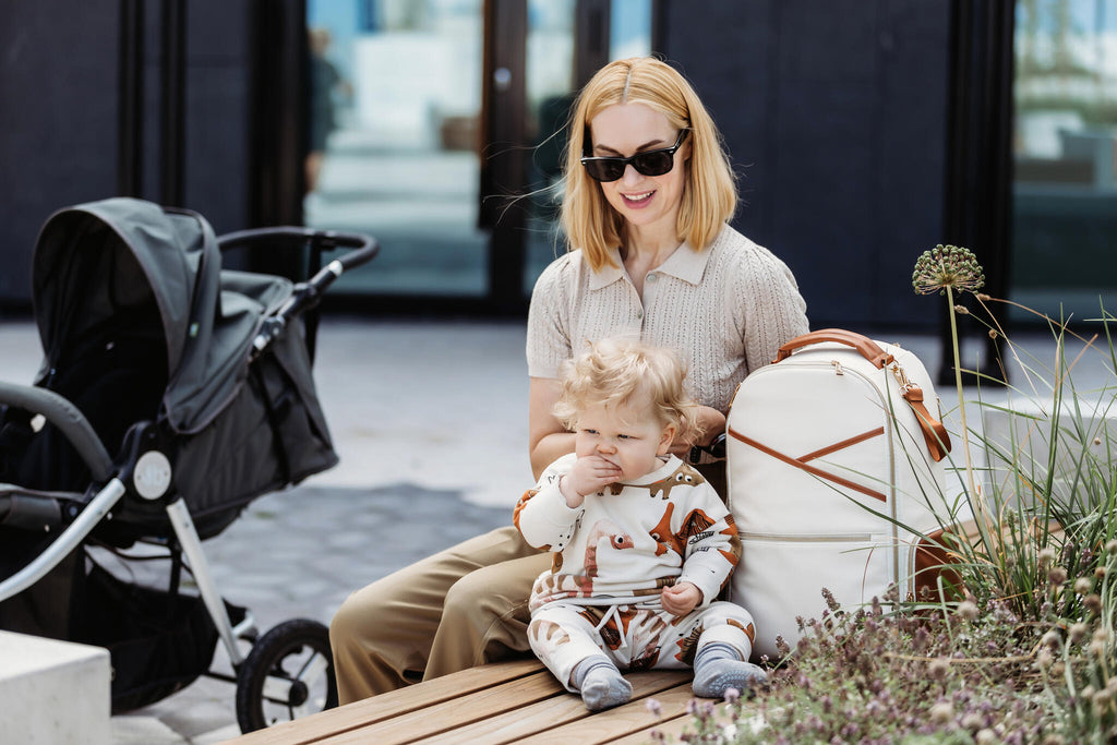 Stylish Cappuccino Diaper Bag – Spacious & Vegan Leather by Ally Scandic at www.brixbailey.com