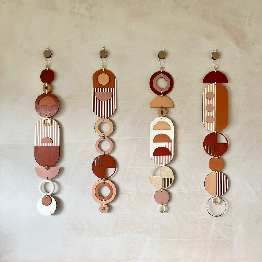 Warm Tones Geometric Wall Hanging Mid-Century Modern Art