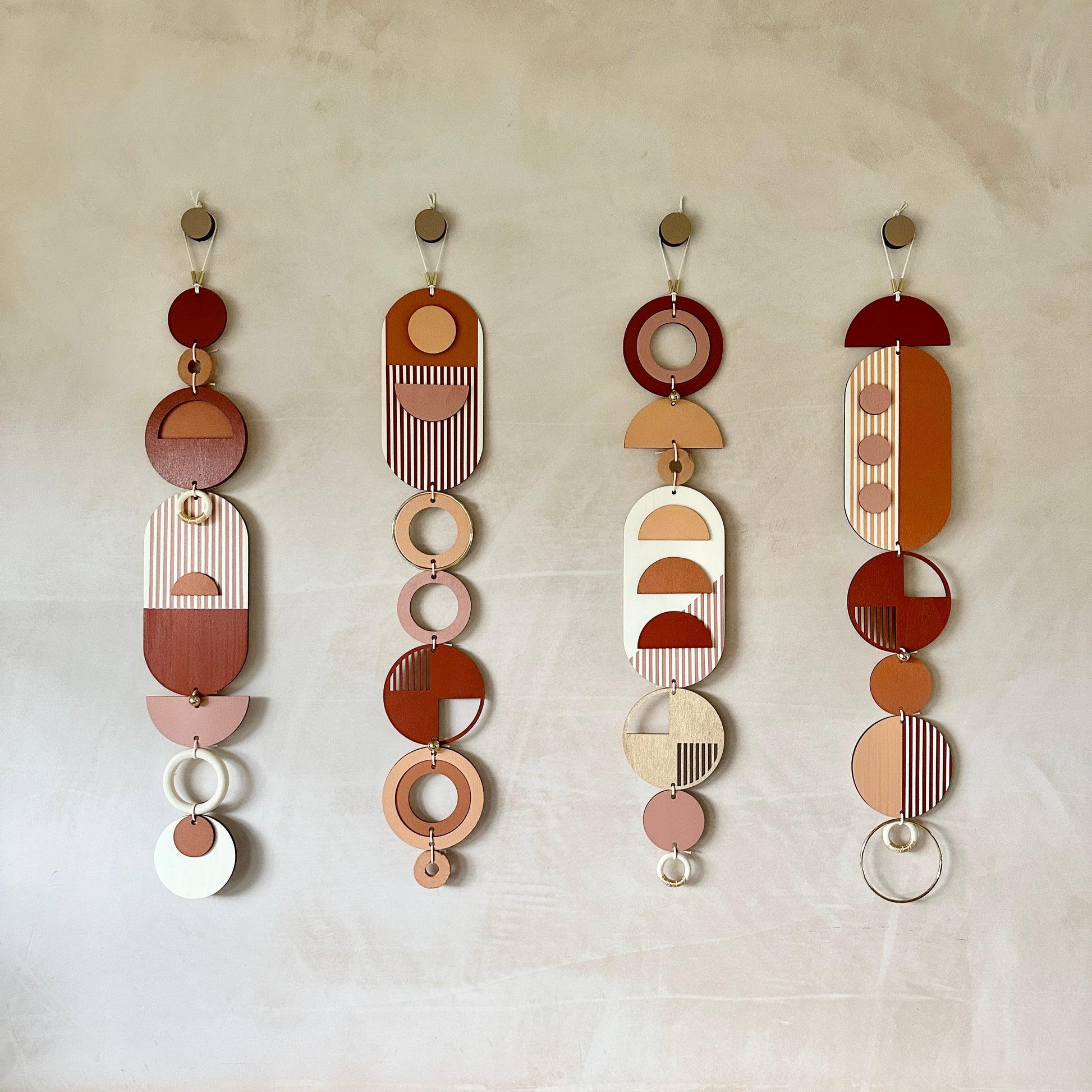 Warm Tones Geometric Wall Hanging Mid-Century Modern Art