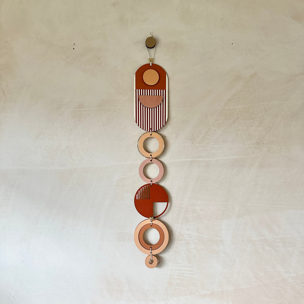 Warm Tones Geometric Wall Hanging Mid-Century Modern Art