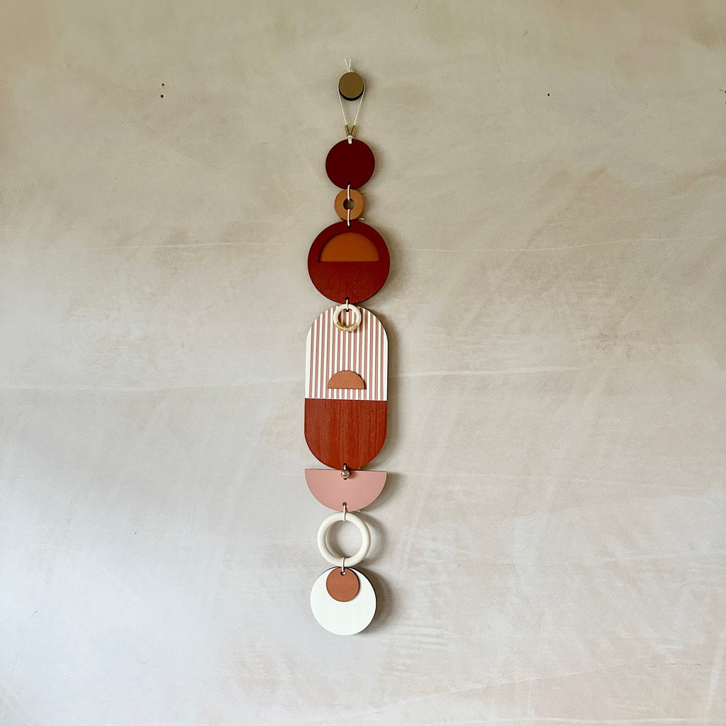 Warm Tones Geometric Wall Hanging Mid-Century Modern Art