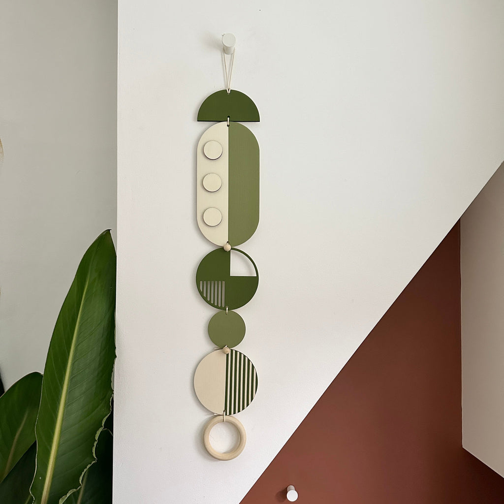 Medium Dots Modern Art Wood Wall Hanging in Multicolour