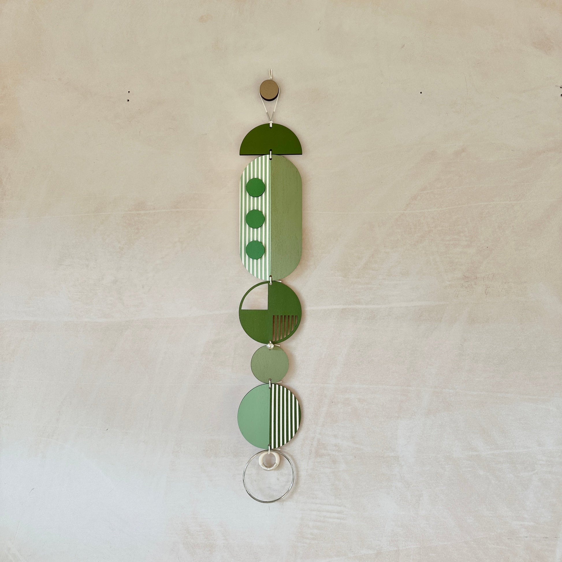 Green Geometric Wall Hanging Mid Century Modern Art