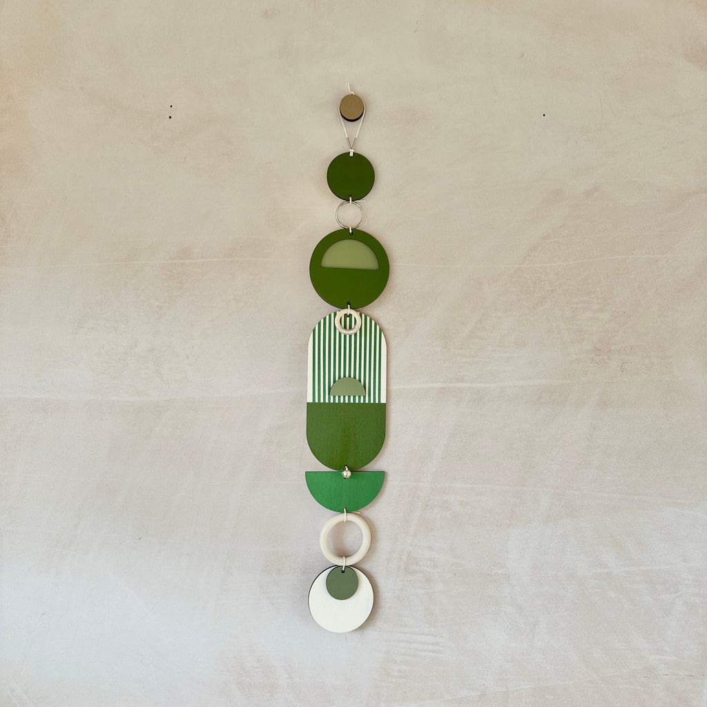 Green Geometric Wall Hanging Mid Century Modern Art