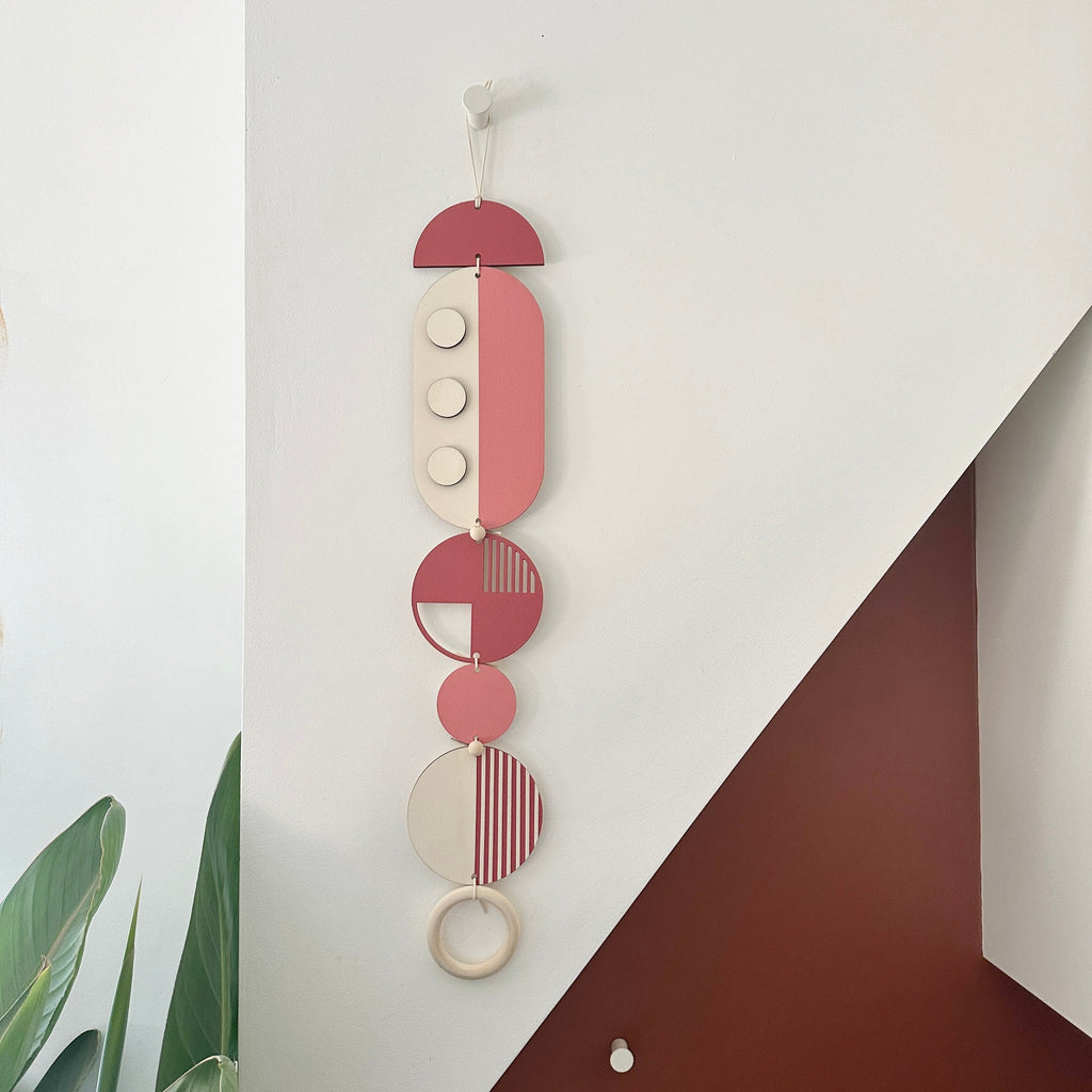 Medium Dots Modern Art Wood Wall Hanging in Multicolour