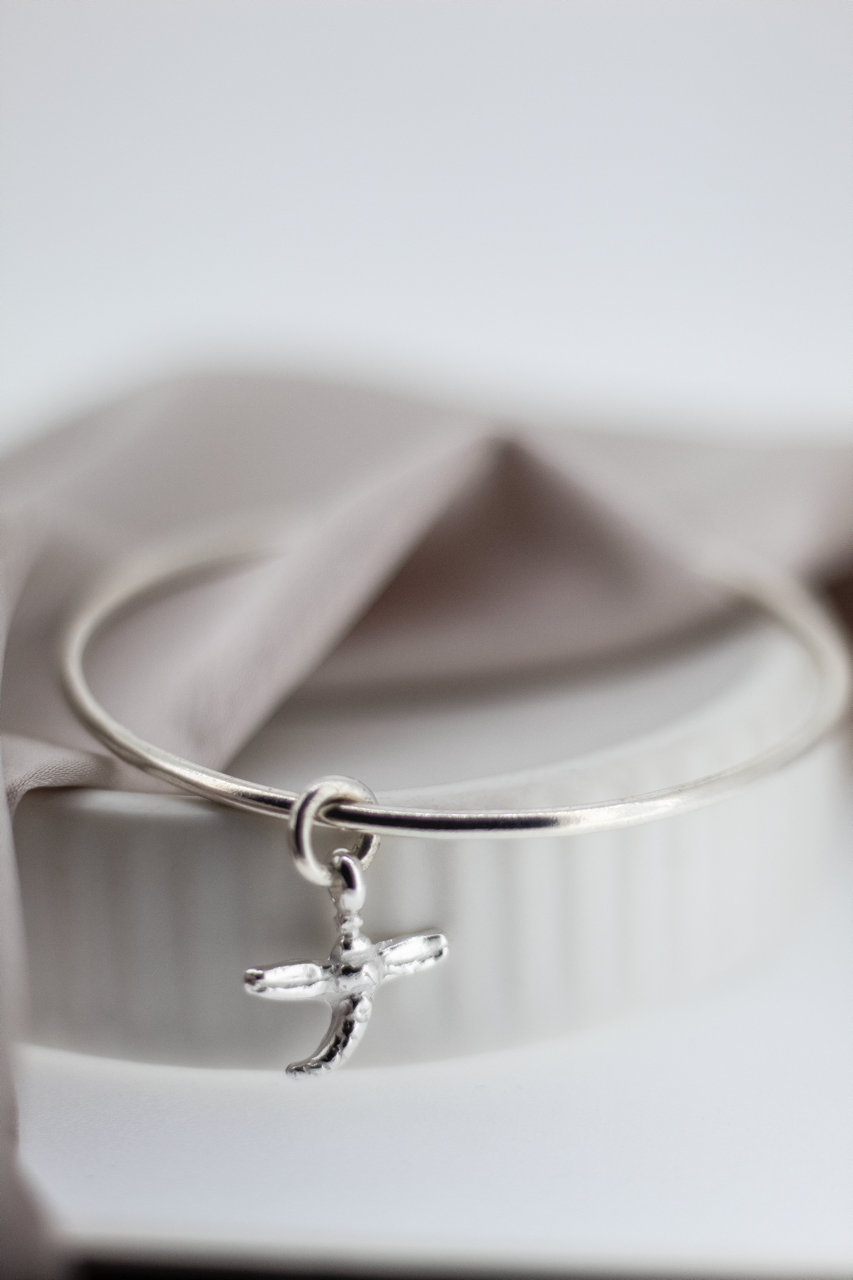 Sterling Silver Dragonfly Bangle