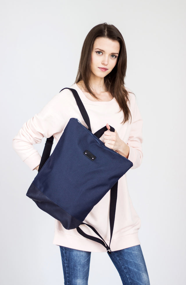 Navy Blue Backpack – Stylish & Versatile with Laptop Pocket by Muni at www.brixbailey.com