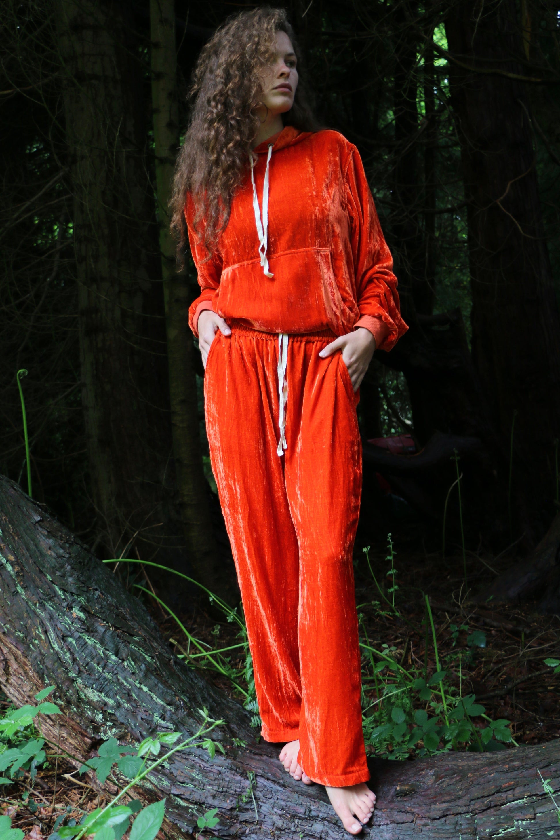 Posh Hoodie Pyjamas in Orange