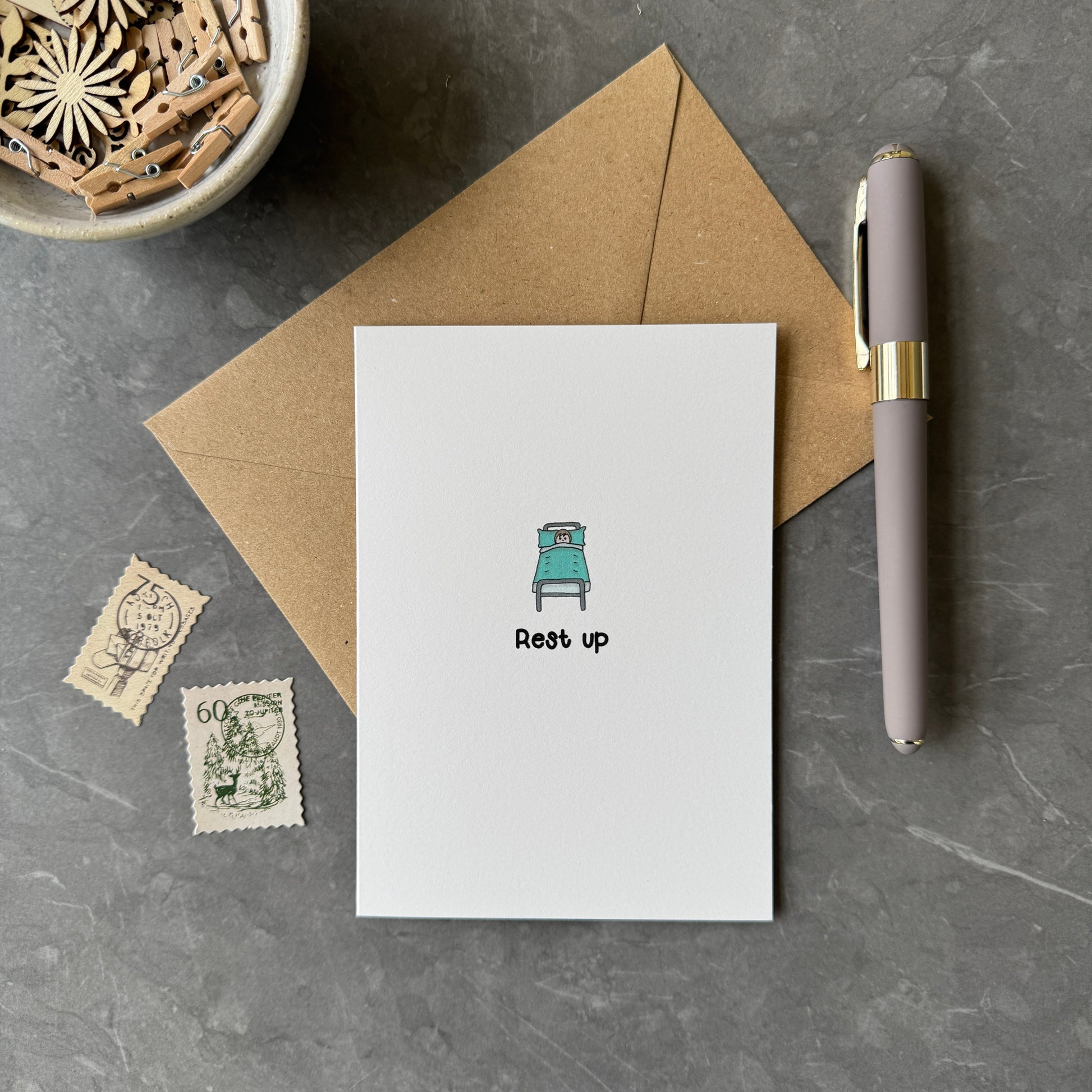 Rest Up Greeting Card with Envelope