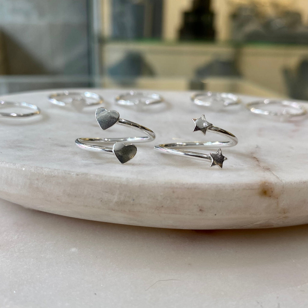 Mini Star Wrap Ring in Sterling Silver