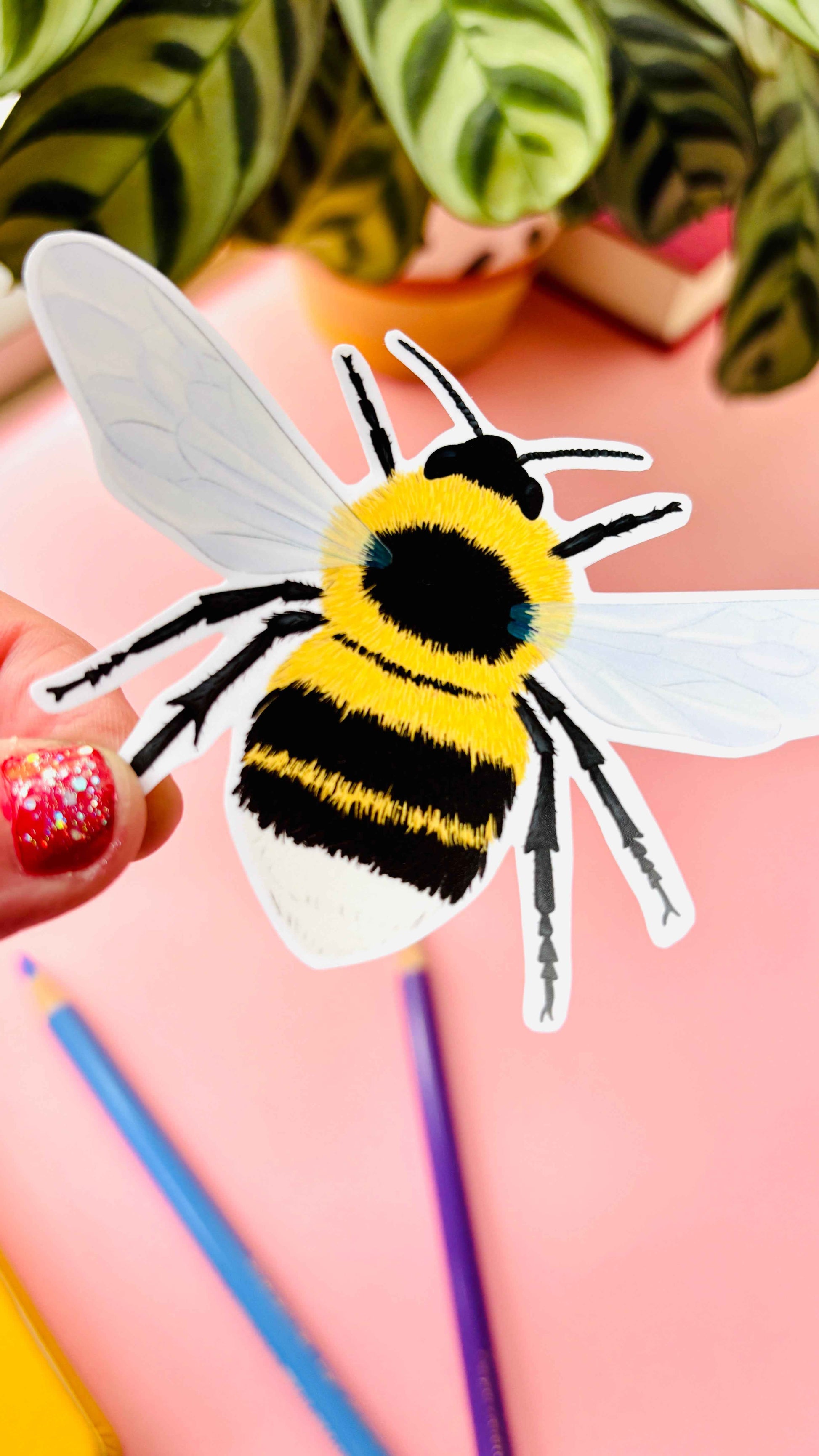Garden Bumblebee Vinyl Sticker Waterproof Handmade