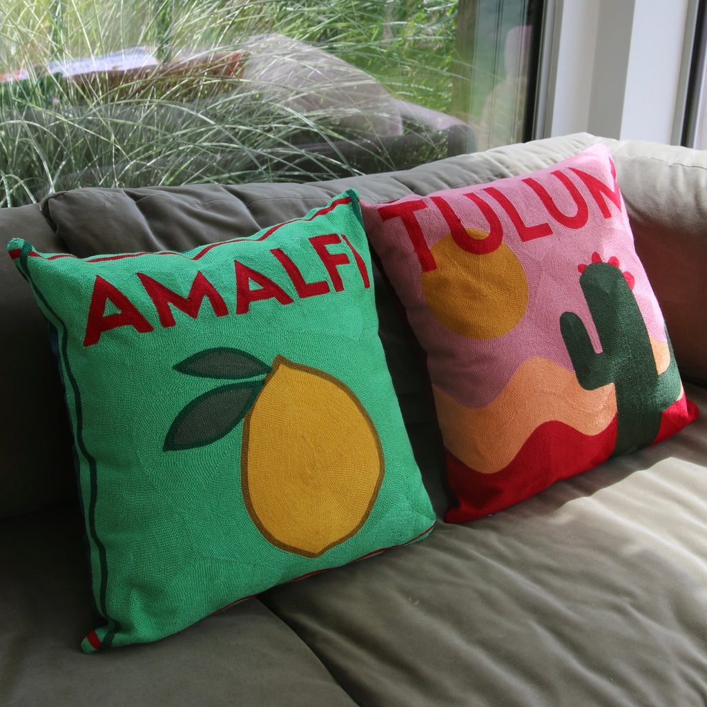 Needlepoint Lemon Cushion 45x45cm