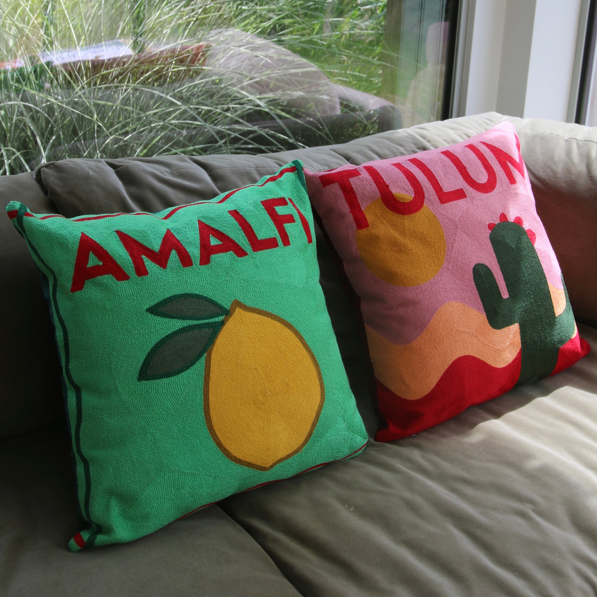 Needlepoint Lemon Cushion 45x45cm