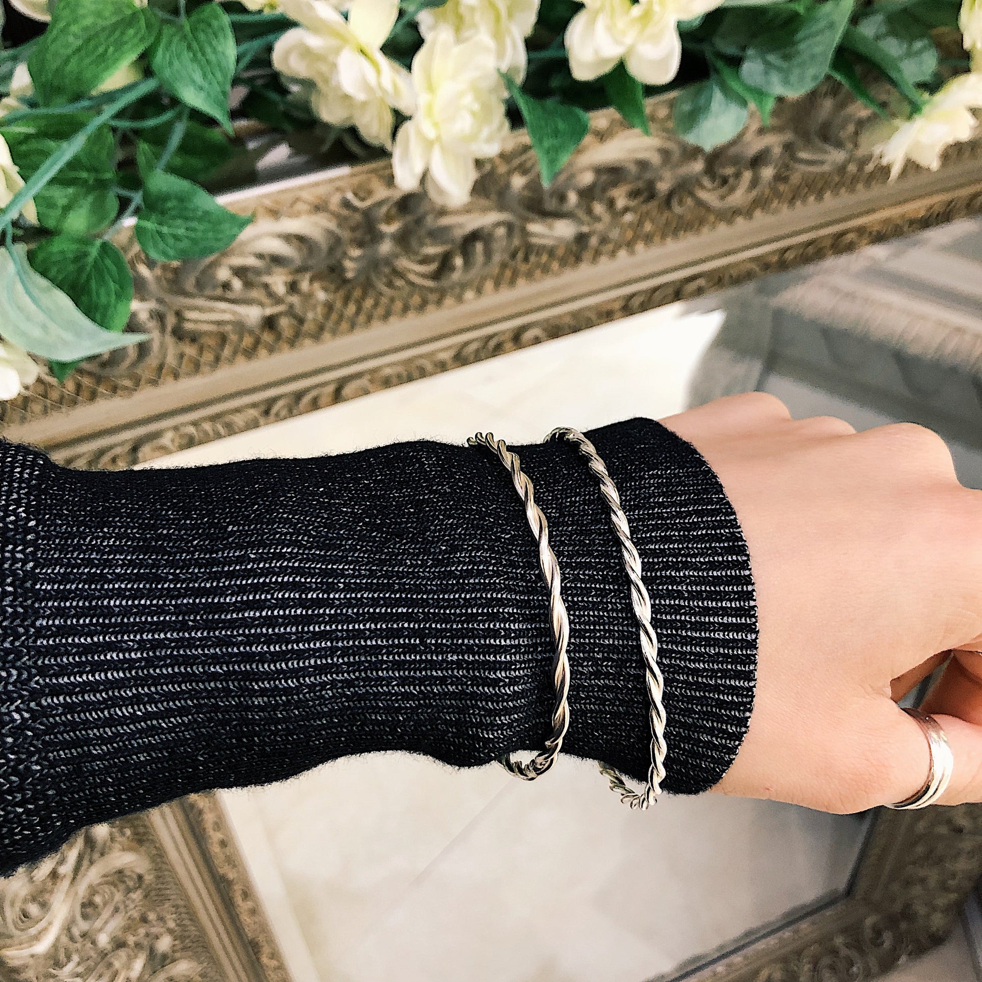 Sterling Silver Twisted Bangles