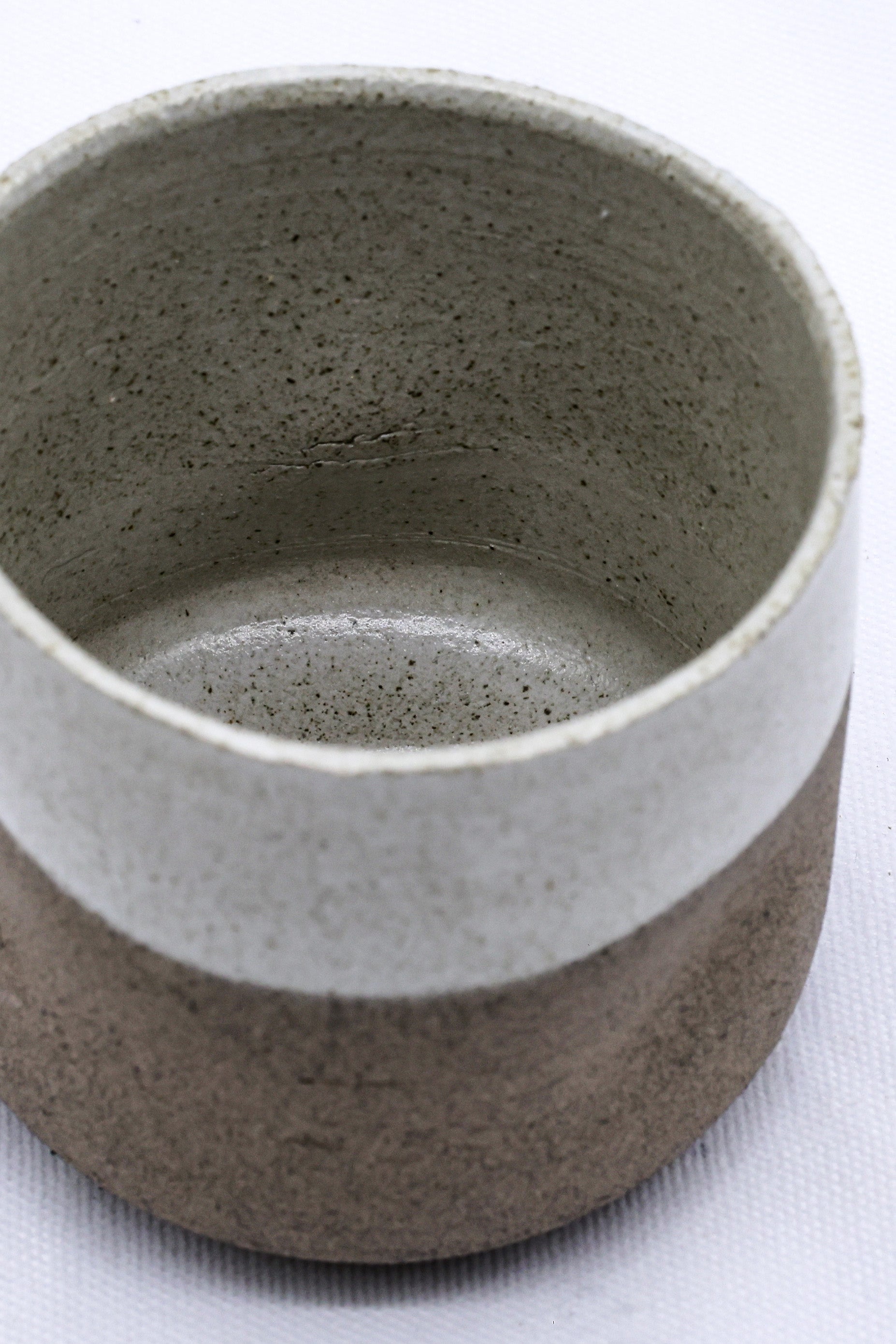 Handmade Ceramic Smoked Grey Stoneware Short Cup