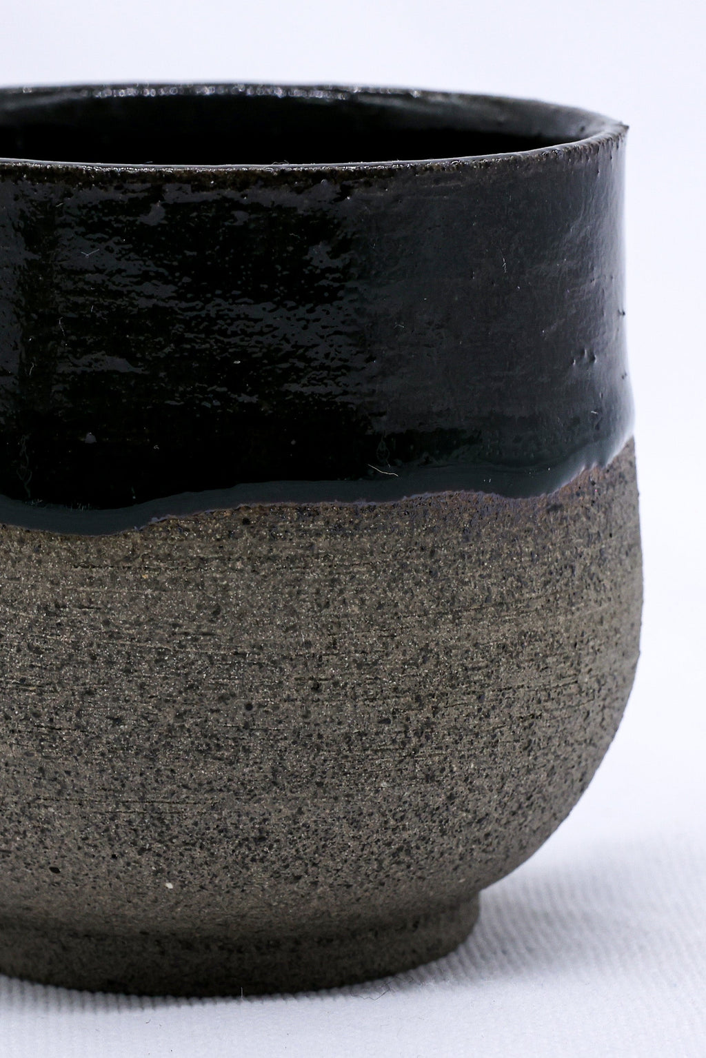Handmade Ceramic Smoked Grey Stoneware Short Cup