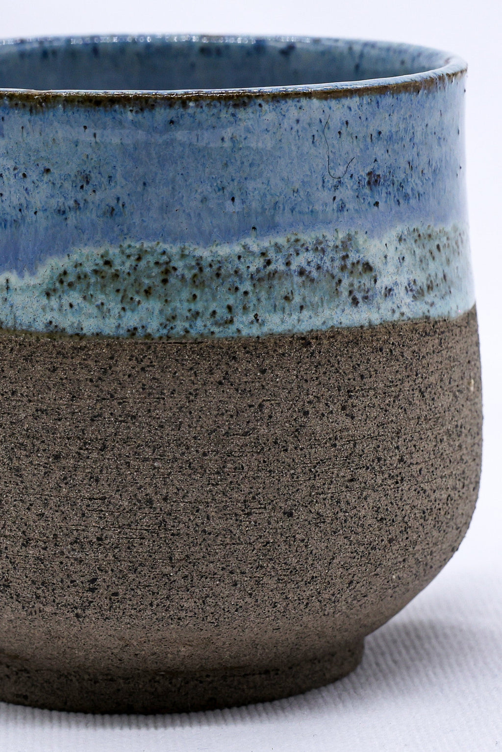 Handmade Ceramic Smoked Grey Stoneware Short Cup