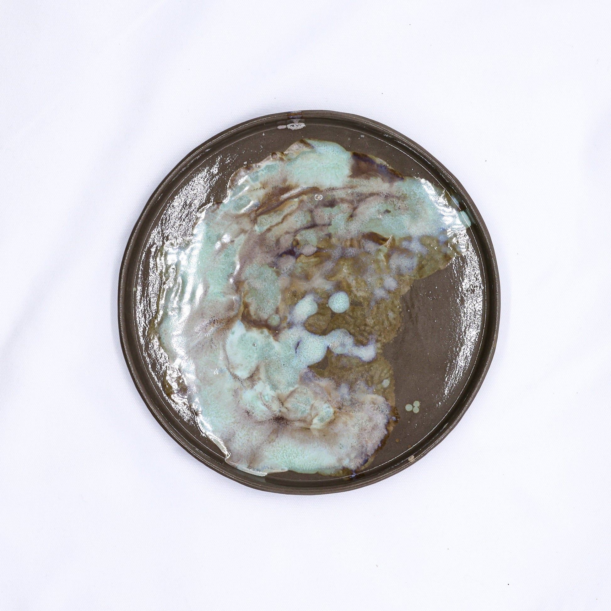 Pure White Smoked Grey Large Stoneware Dinner Plate 27cm