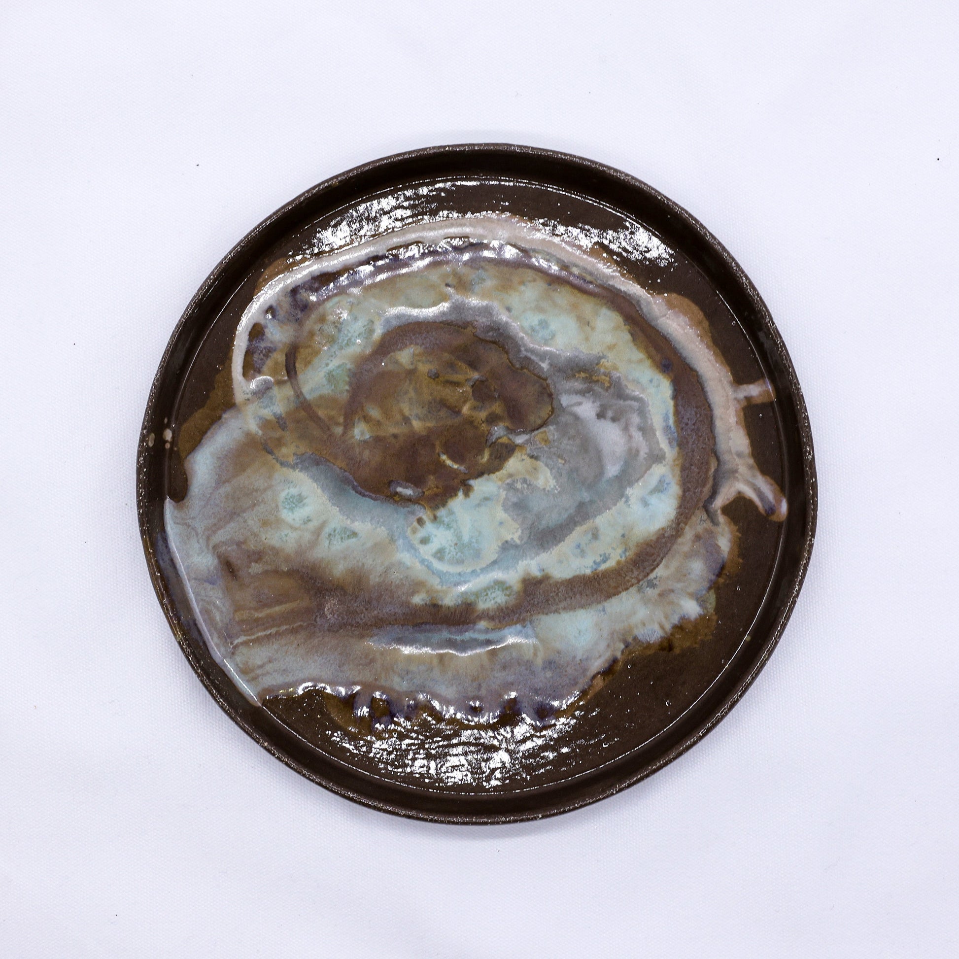 23cm Smoked Grey Handmade Stoneware Dinner Plate