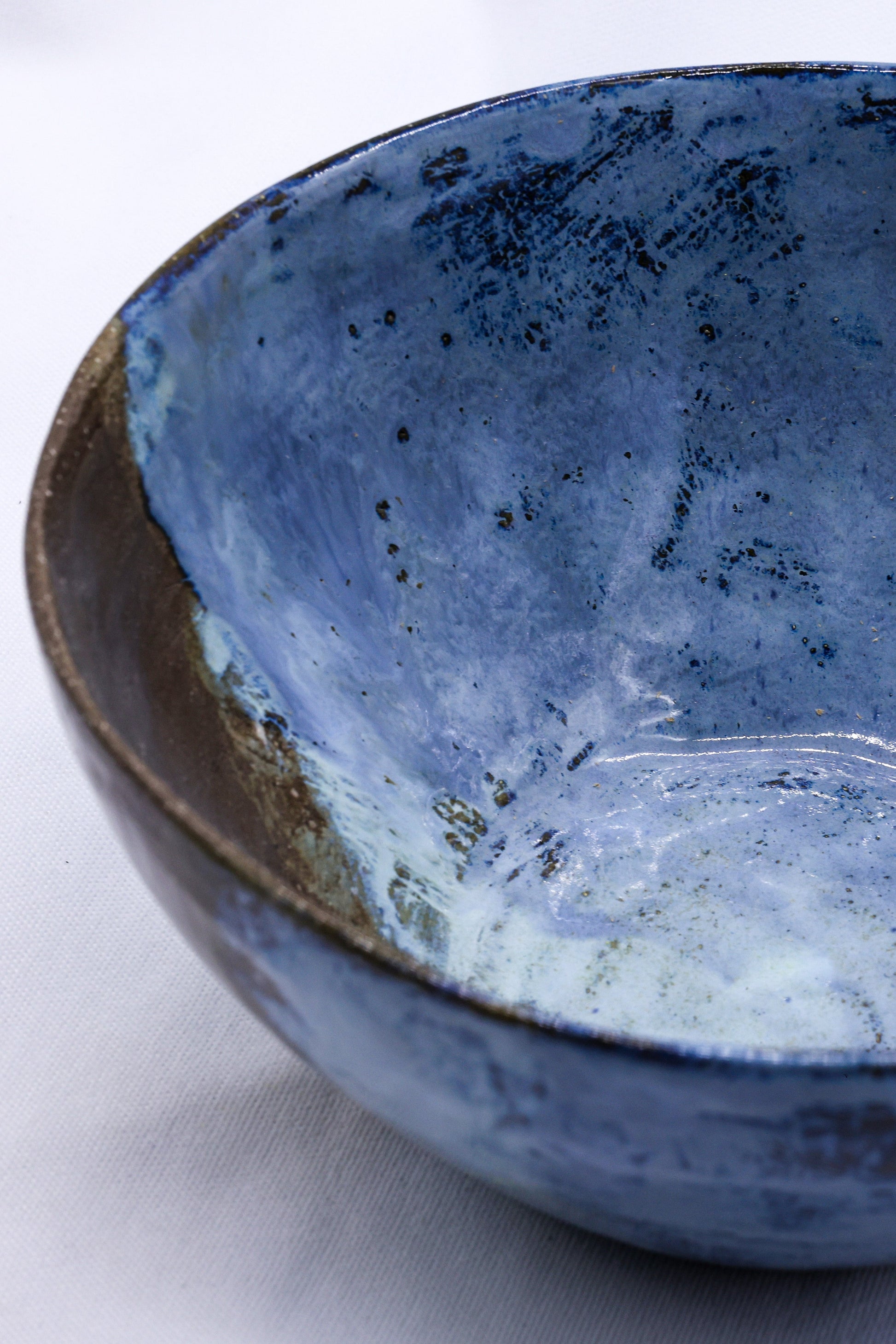 Large Smoked Grey Cold Aegean Fade Handmade Ceramic Dinner Bowl