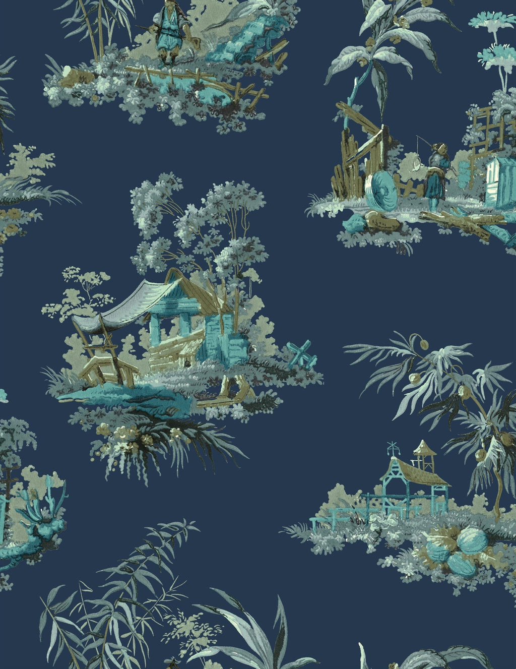 Vintage Oriental Wallpaper - Fern