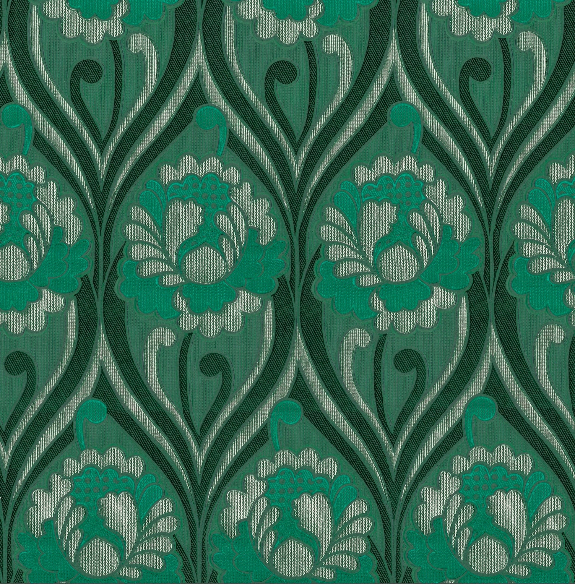Vintage Floral Damask Wallpaper Arsenic