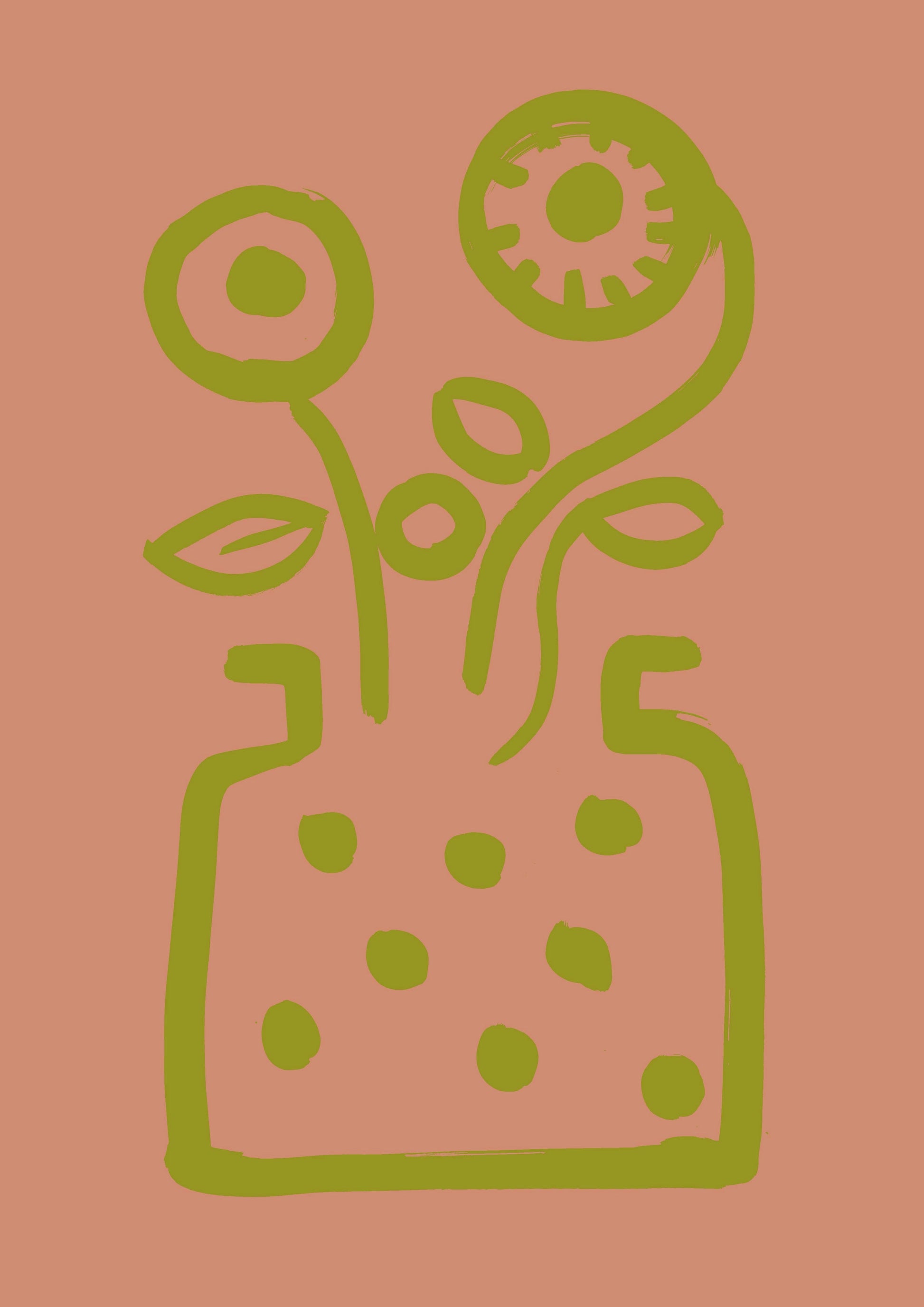 Vase and Flower Print