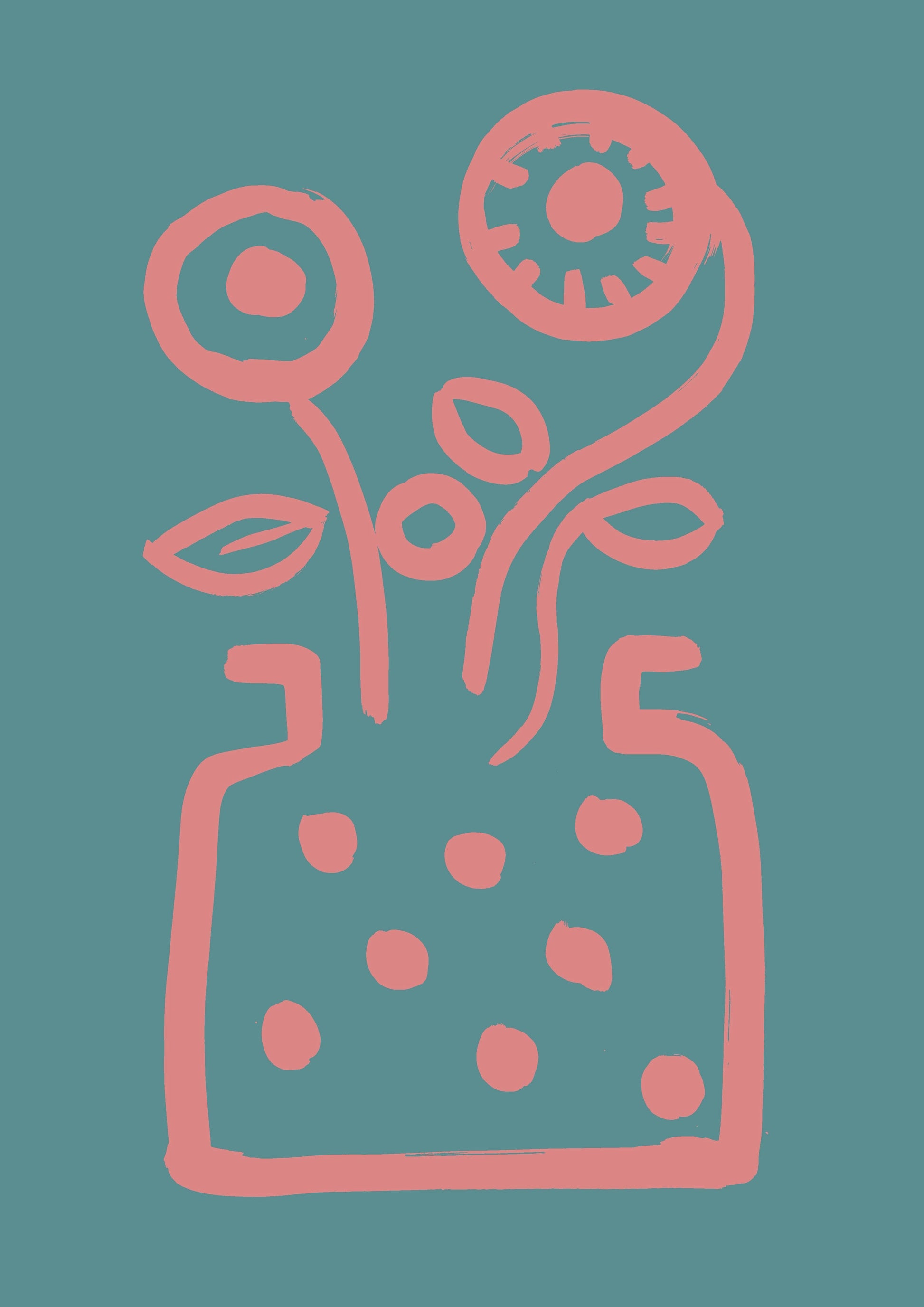 Vase and Flower Print