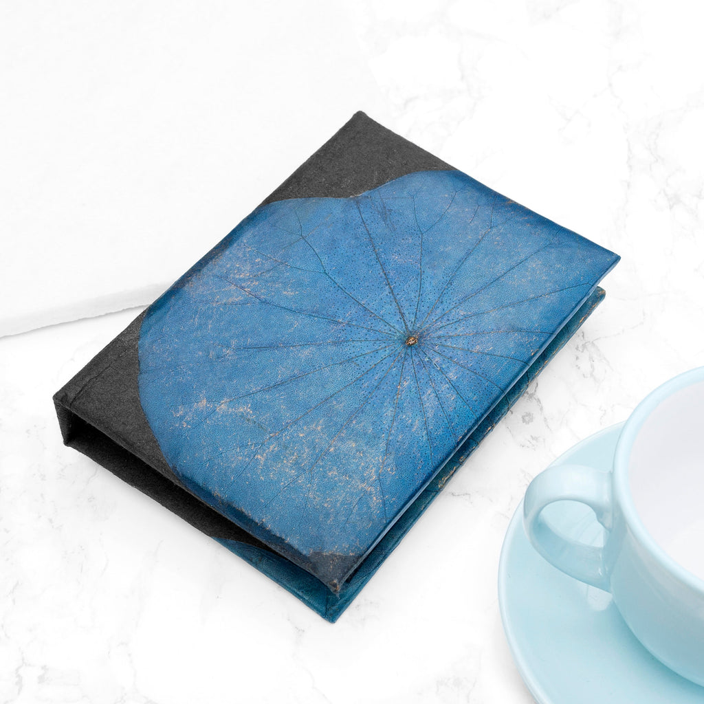 A6 Vegan Leather Lotus Leaf Notebook