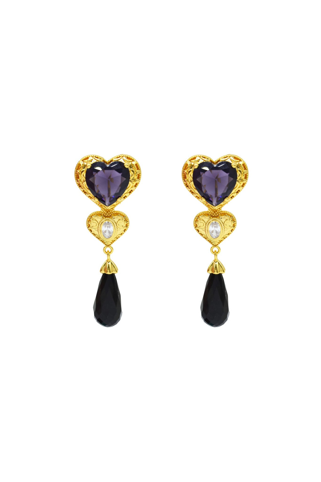Maroon Dangle Statement Earring with Pearl