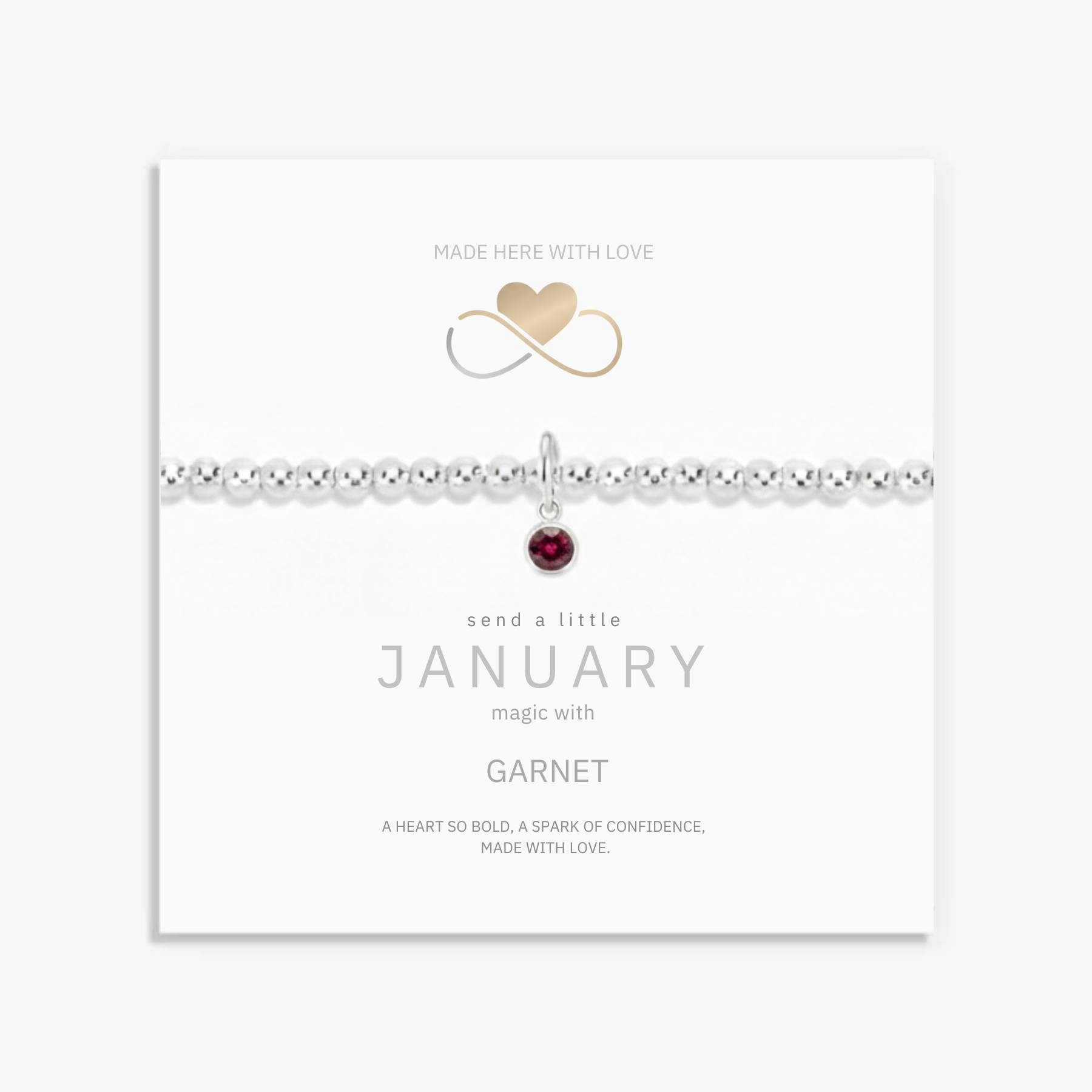 Garnet Birthstone Bracelet in Sterling Silver