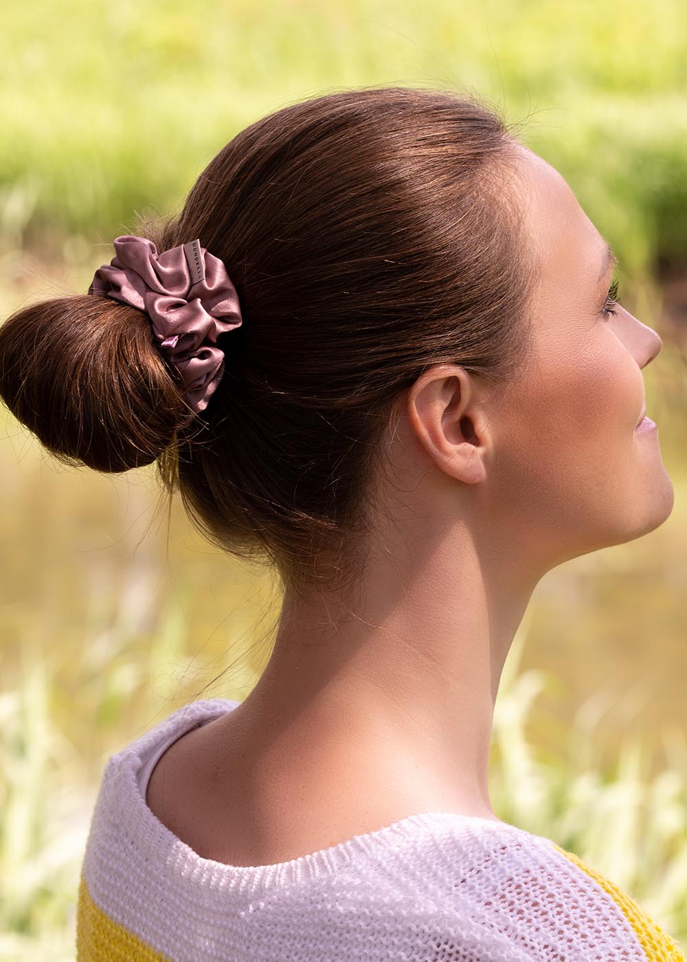Add a Touch of Elegance with the Luxurious Mulberry Silk Hair Scrunchie - Premium, Organic & Versatile by Dondella at www.brixbailey.com
