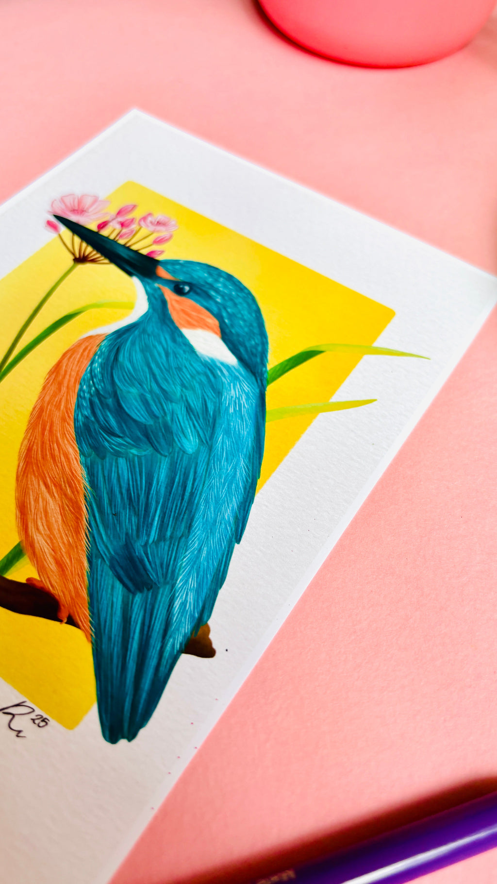 Kingfisher Wildlife and Botanical Art Print British Birds Wall Art