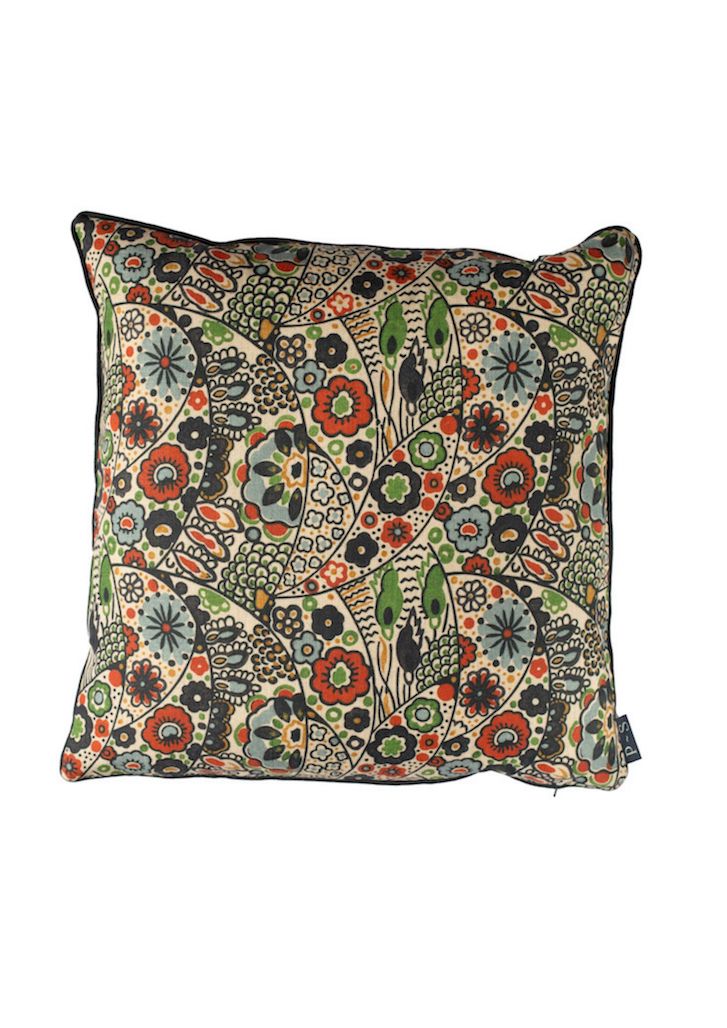 Woodblock Linen Cushion 50x50cm