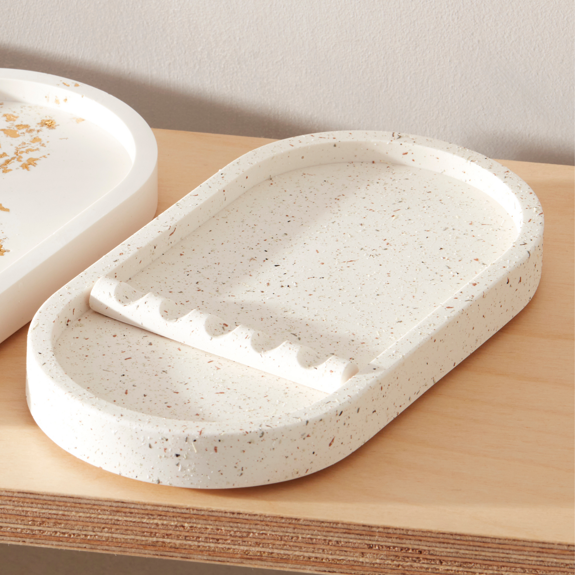 Oval Jesmonite Tool Tray Natural Handmade