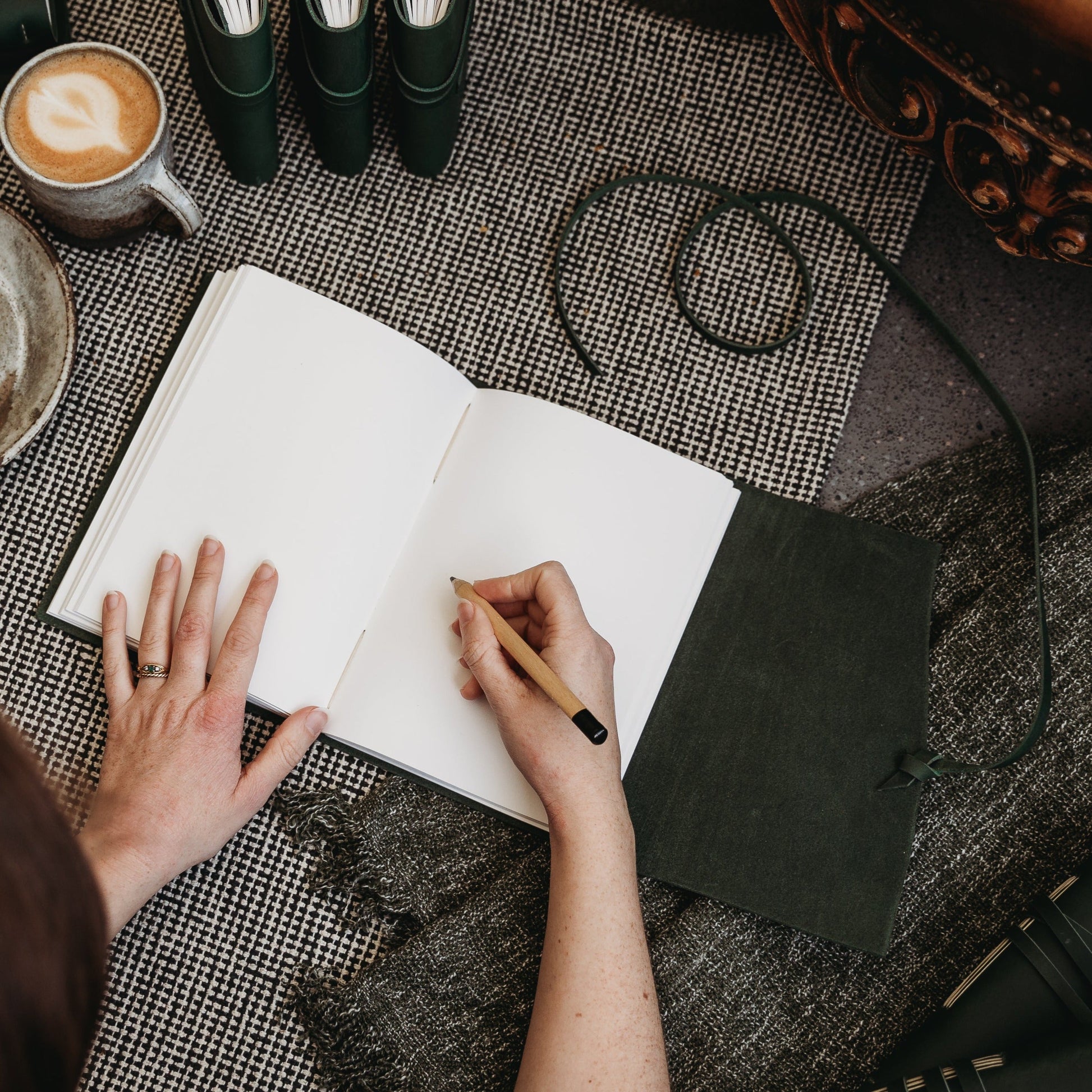 Brown Leather Journal with Pebble Grain Finish