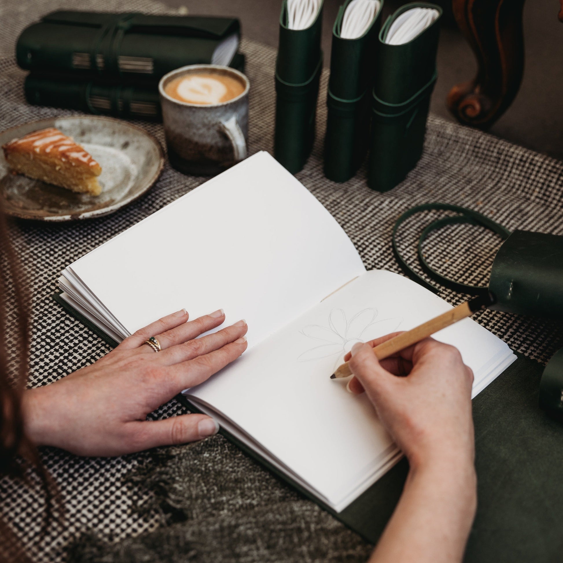 Brown Leather Journal with Pebble Grain Finish