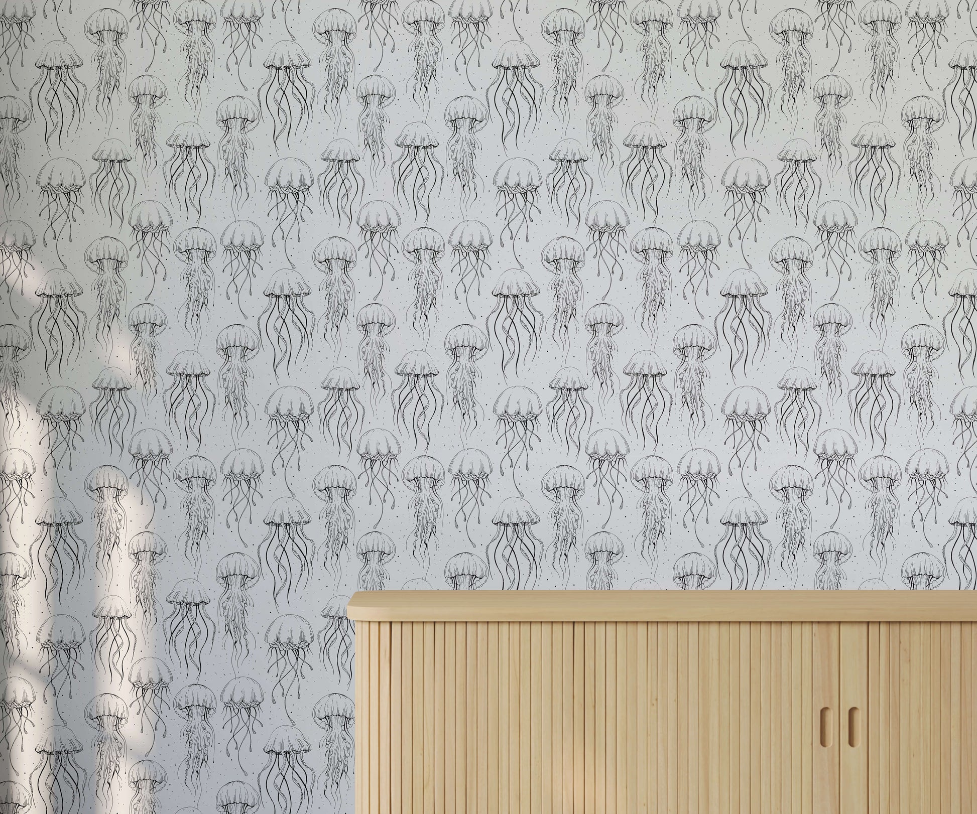 Jellyfish Wallpaper in Monochrome