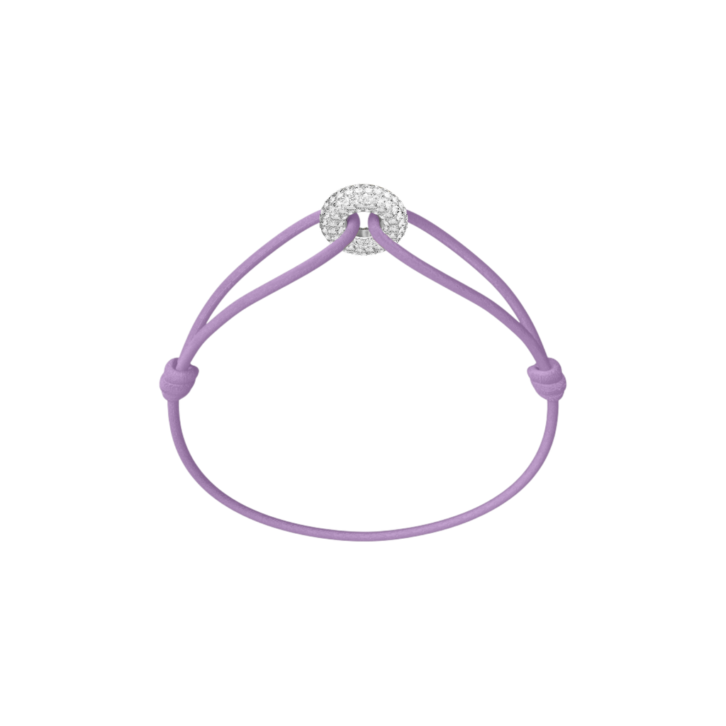 Mini Silver Soho Pavé Cord Bracelet