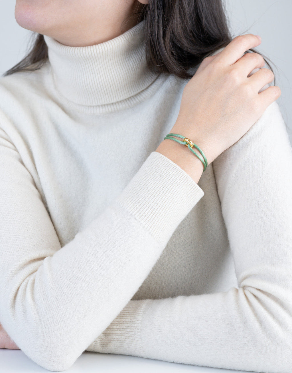 Golden Cord Bracelet Handcrafted in Sterling Silver