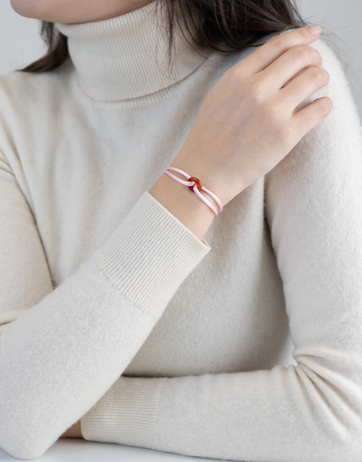 Red Soho Cord Bracelet with Carnelian