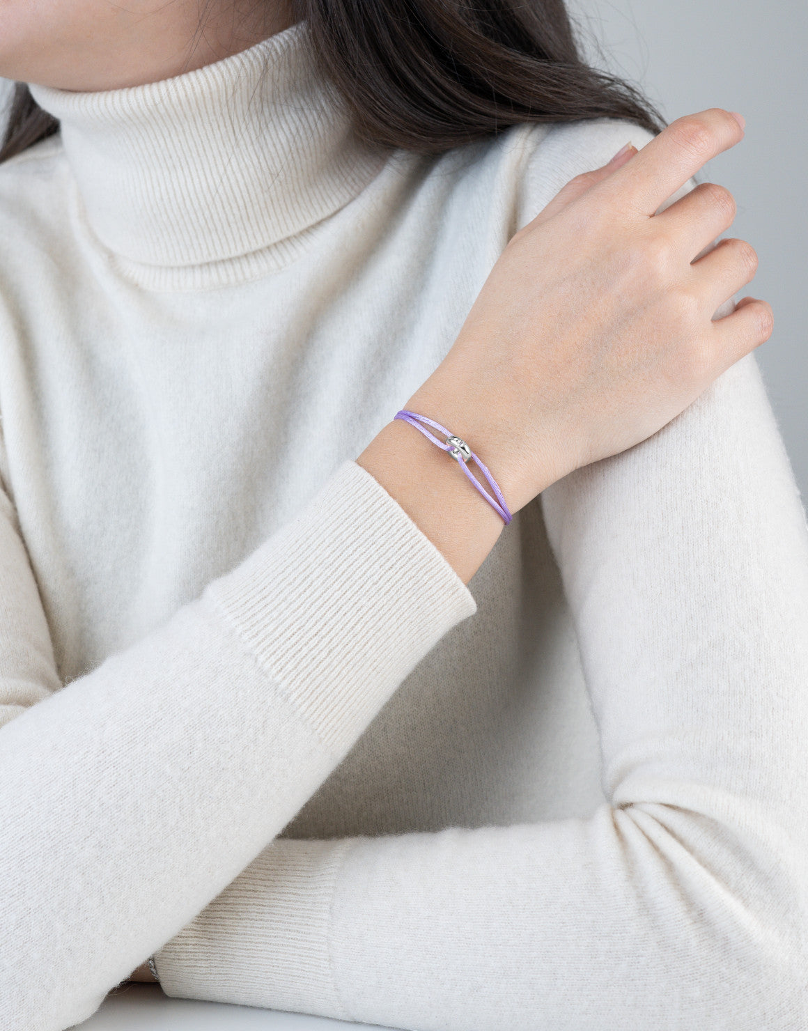 Mini Silver Diamond Cord Bracelet