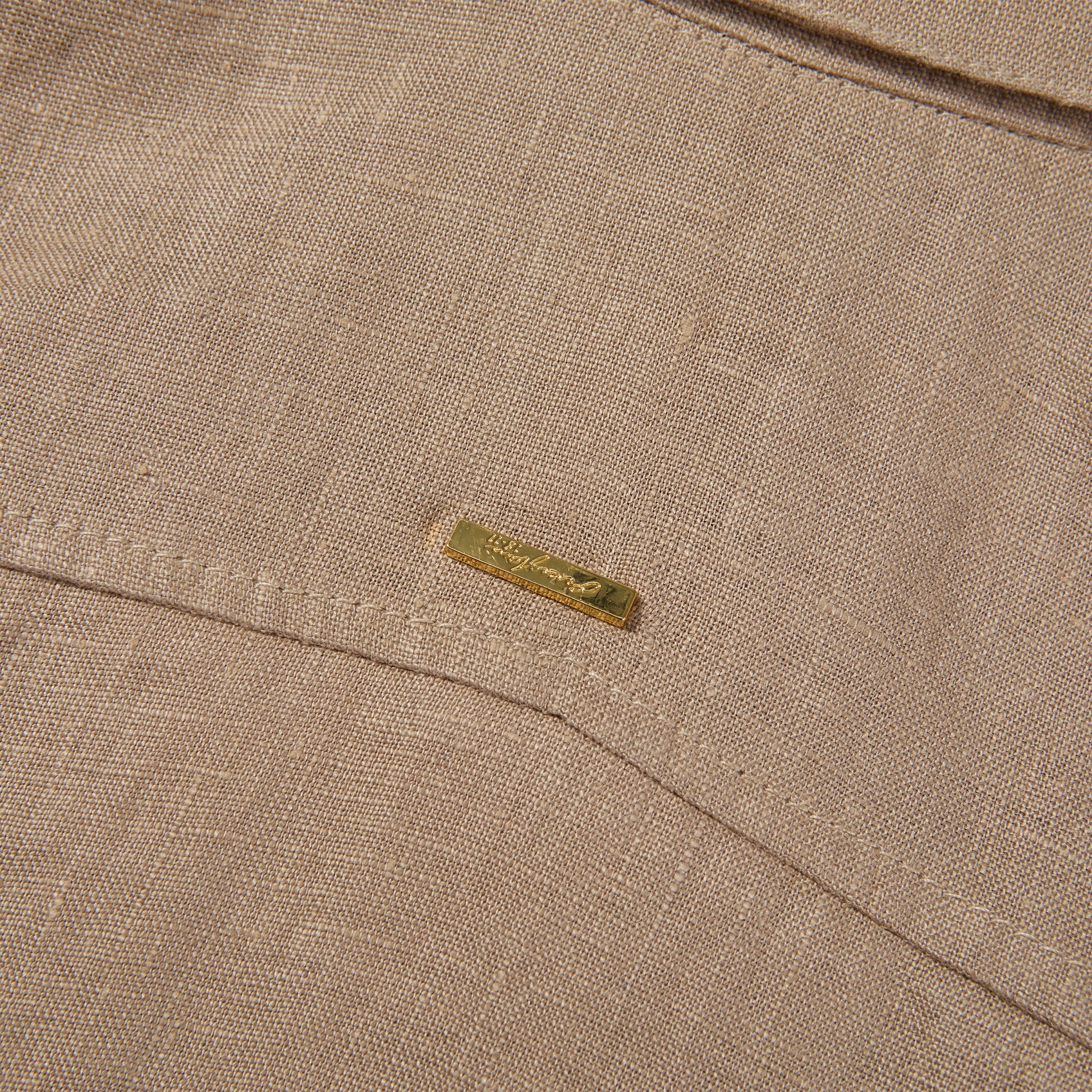 Pure Linen Shirt with Golden Buckle