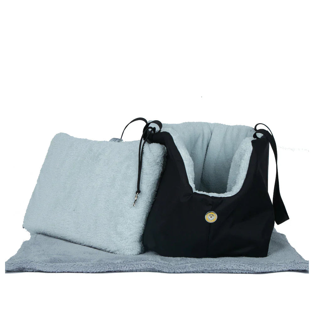 Black and Light Blue Luxury Rainy Bear Dog Carrier