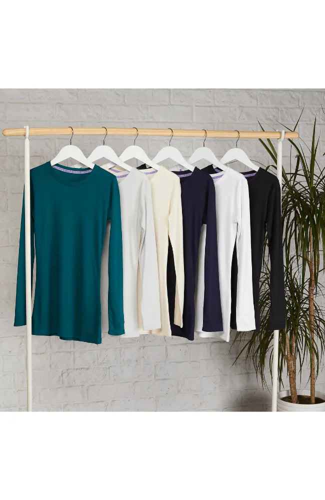 Women's Long Sleeve Crew Neck Cotton Modal Blend T-Shirt